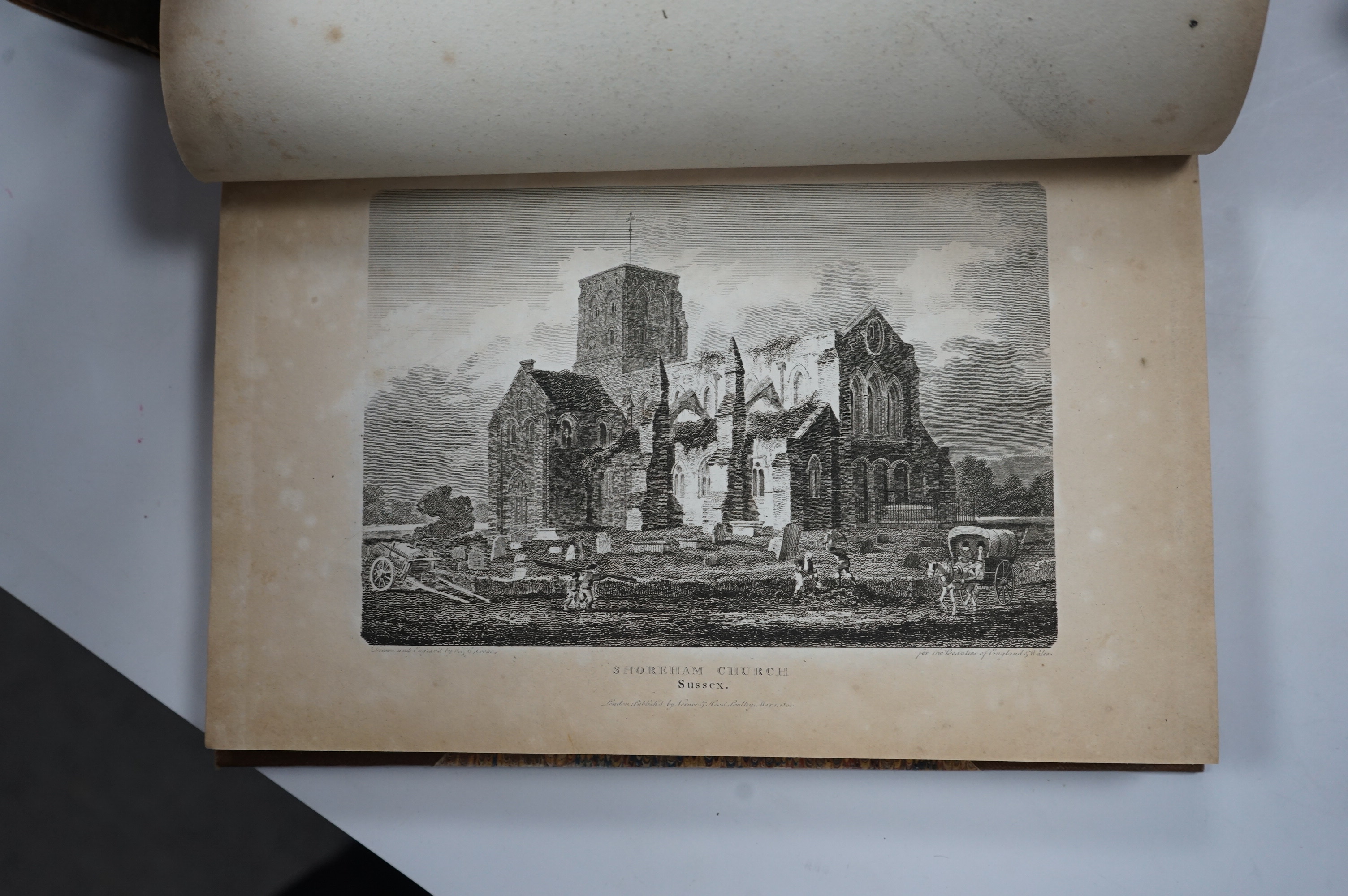 Dunvan, Paul - Ancient and Modern History of Lewes and Brighthelmston, W.Lee, Lewes, 1795, 1st edition, 8vo, contemporary diced sheep; Button, J.V. - The Brighton and Lewes Guide, 1805; Shoberl - Description of the Count